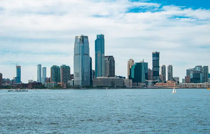 Jersey City skyline across the Hudson River